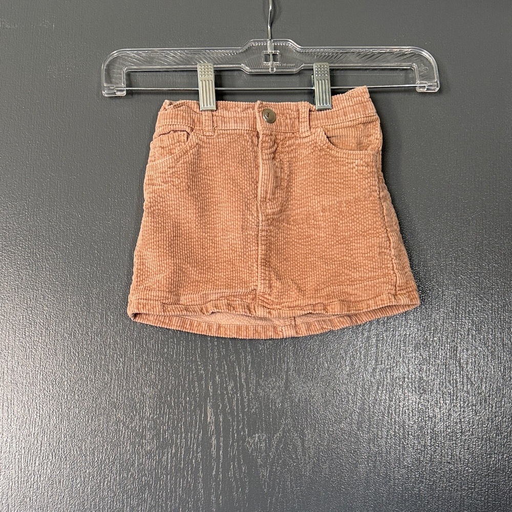 H&M Corduroy Mini Skirt in Light Peach